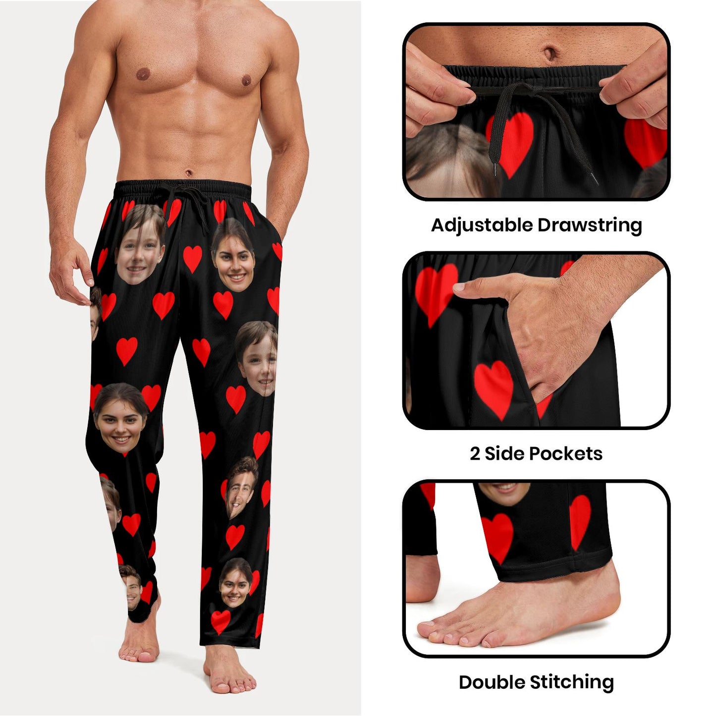 Custom Pajama Pants with Photo Men Women,Engagement Gifts for Couples,Personalized Widding Gifts