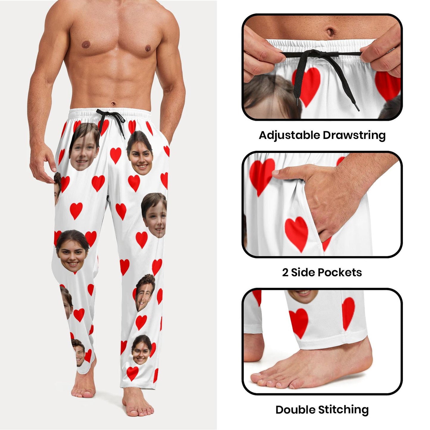 Custom Pajama Pants with Photo Men Women,Engagement Gifts for Couples,Personalized Widding Gifts