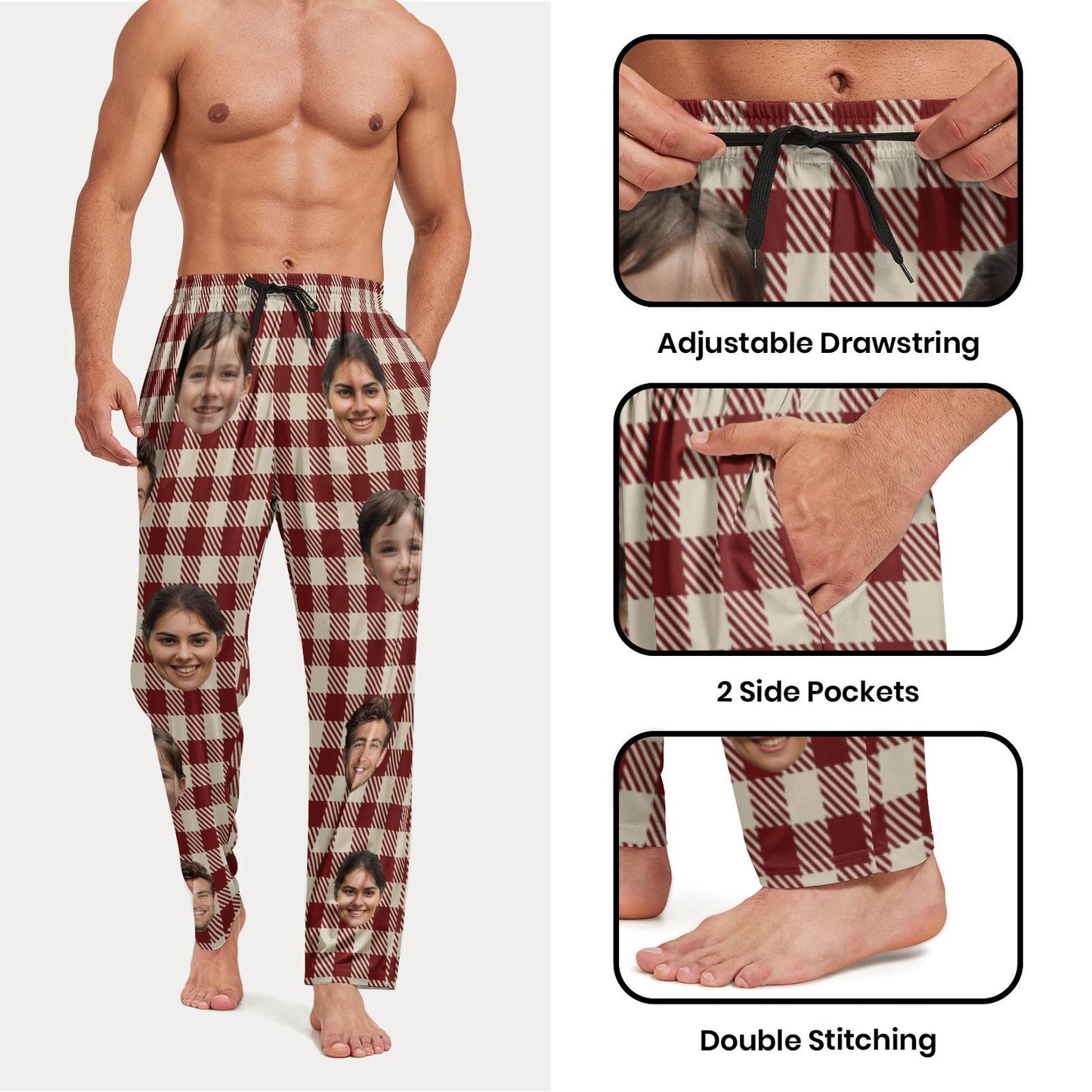 Custom Pajama Pants with Photo Men Women,Engagement Gifts for Couples,Personalized Widding Gifts